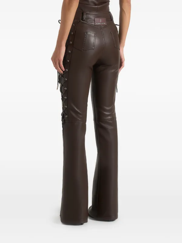 Manière De Voir Ambre Lace Up Flared Trousers | Brown | FARFETCH