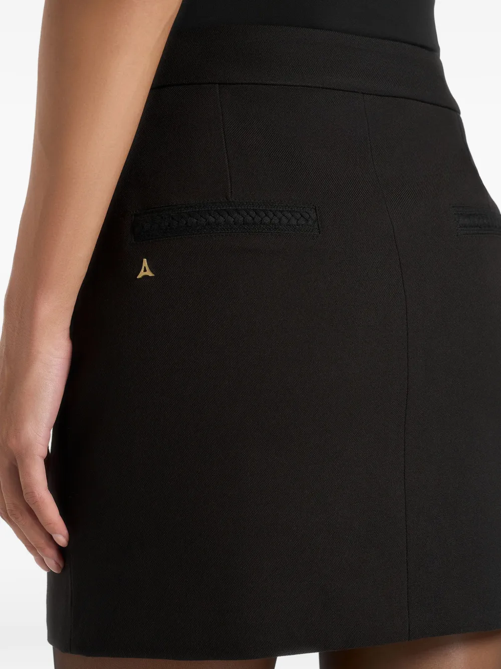 Manière De Voir Josette getailleerde mini-rok met gevlochten bies Zwart