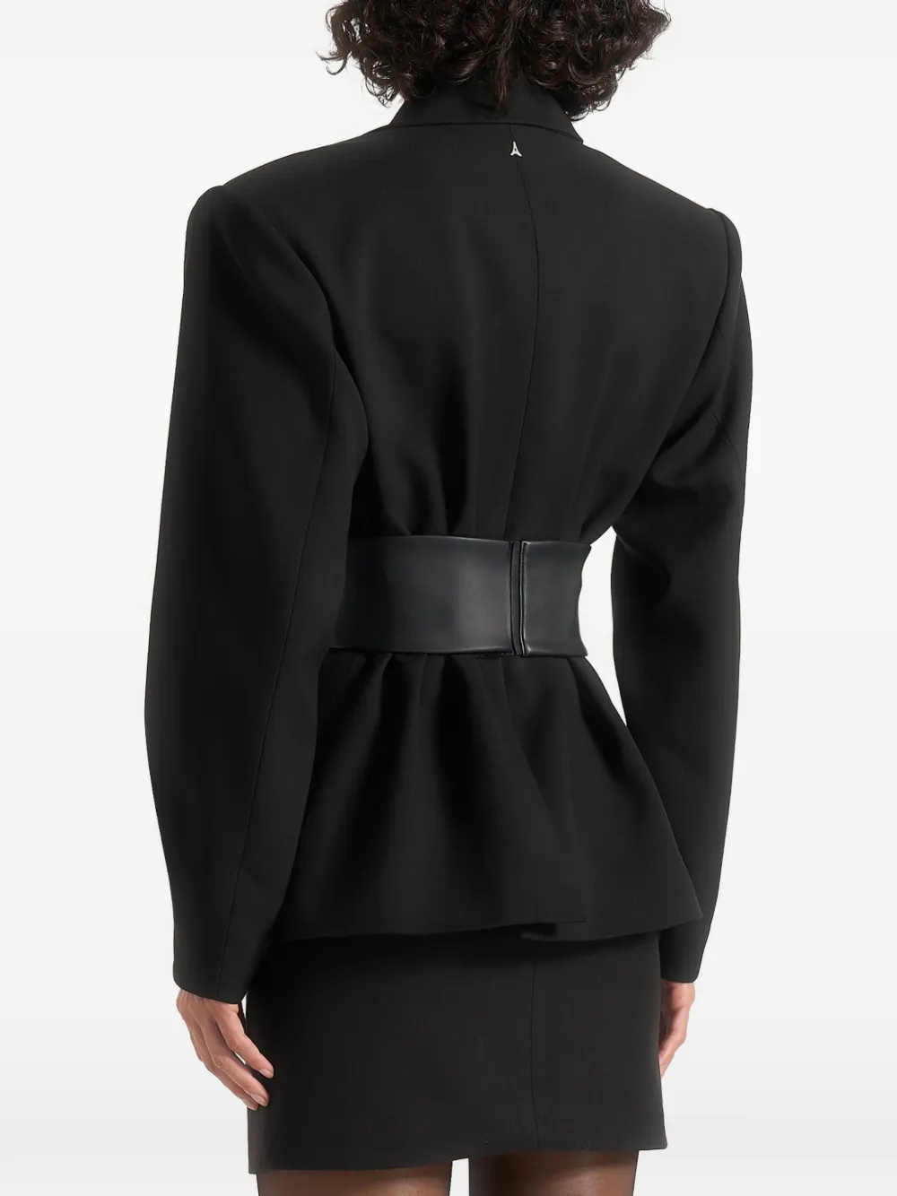 Manière De Voir Marie blazer met gedraaide mouwen en ceintuur Zwart
