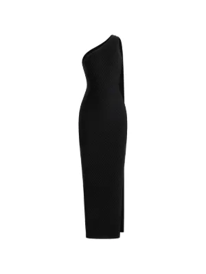 halter dress formal long Baltic Born Womens Roma Deep V Halter Gown | Black main image 1