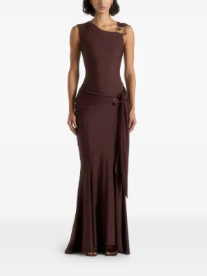 brown dress with ruffles Sexy Mermaid Tulle Mermaid Court Train Prom Dresses Color:GARDENIA Soft ruffles and delicate VDay Gifts Ombre Ruffle Asymmetrical Hem