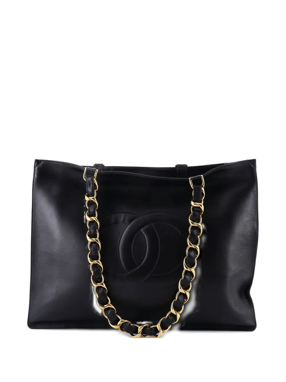 CHANEL Pre-Owned CC Chain Lambskin XL tote bag - Nero
