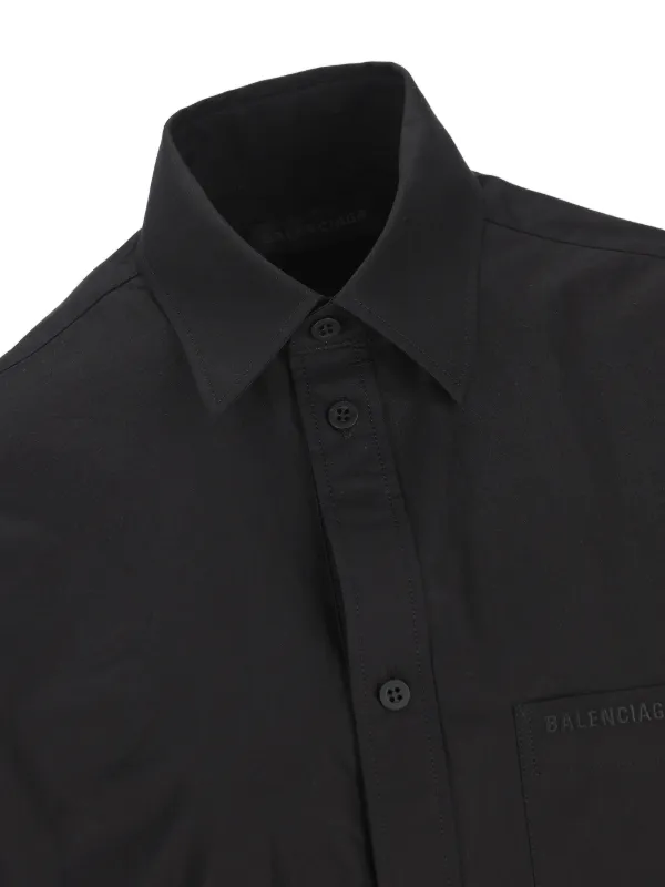 極美品 Balenciaga Yシャツ Black Balenciaga エンブロイダリー ボタン シャツ | ブラック | FARFETCH JP