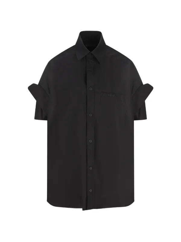 Balenciaga エンブロイダリー ボタン シャツ | ブラック | FARFETCH JP