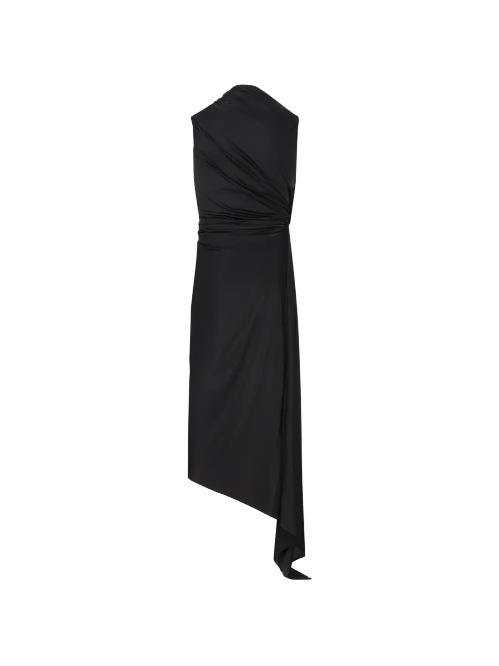 Balenciaga asymmetrical midi dress - Zwart