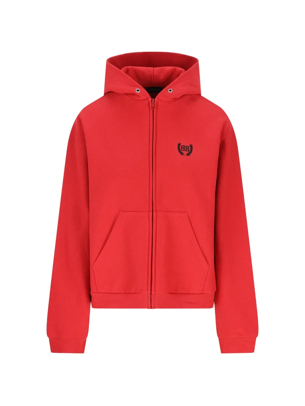 Balenciaga logo-embroidery zip-fastening sweatshirt - Rosso