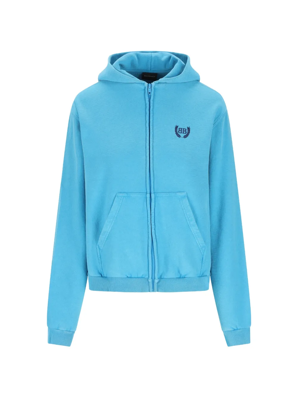 Balenciaga hooded zip-fastening sweatshirt - Blue