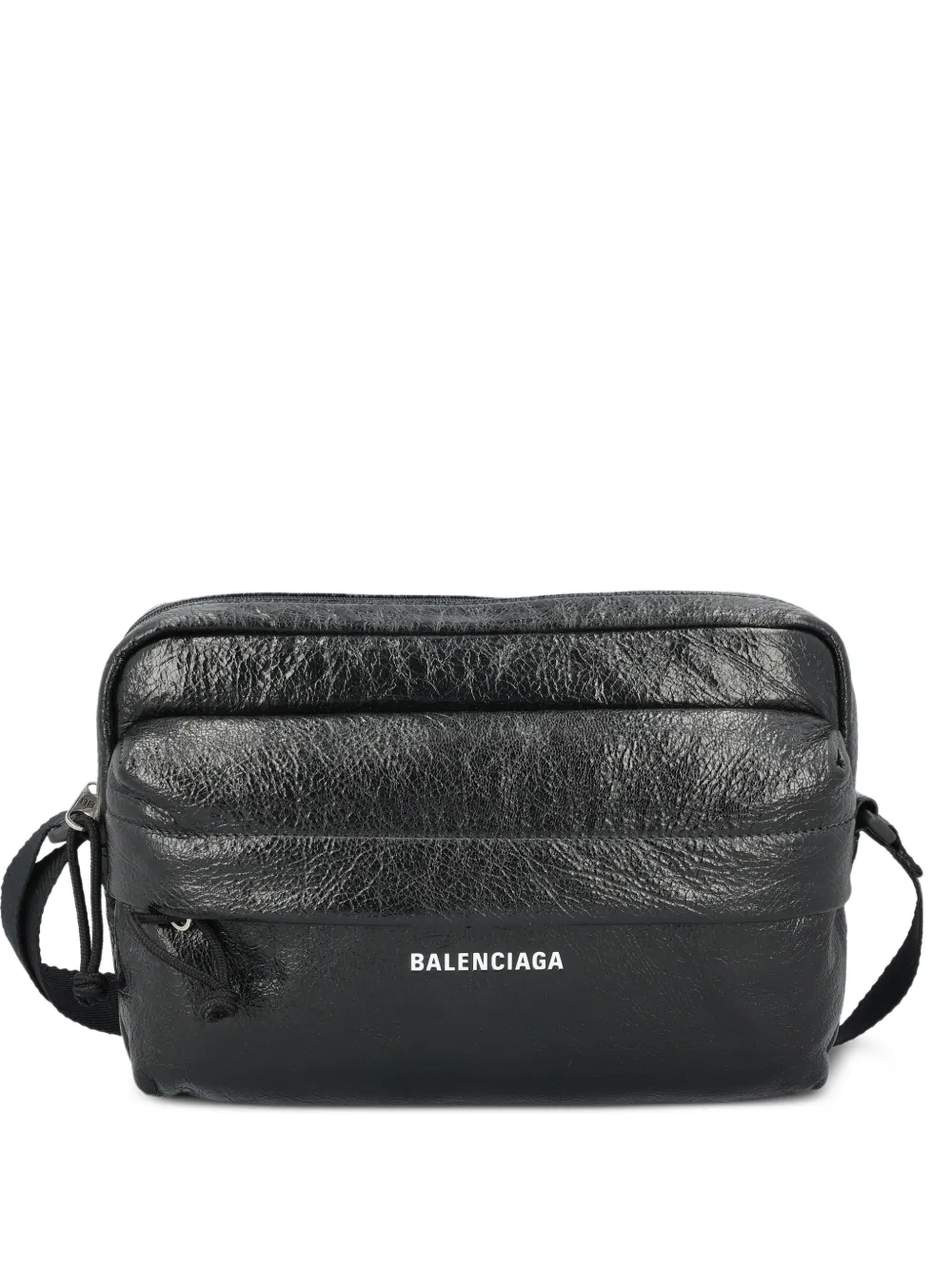 Balenciaga logo-print shoulder bag - Schwarz