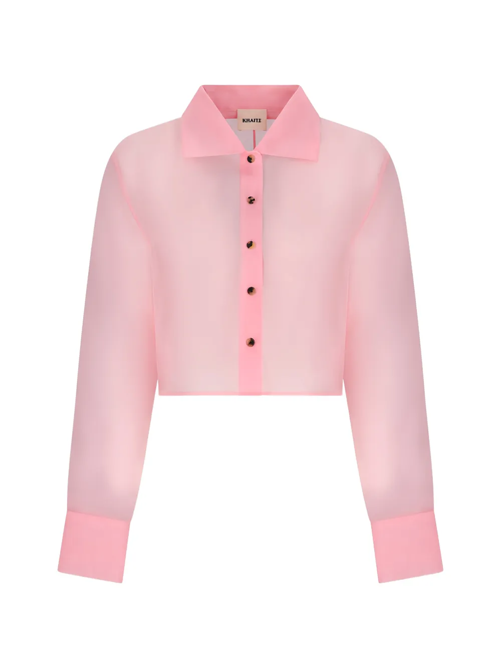 KHAITE Jasen cropped shirt - Rosa