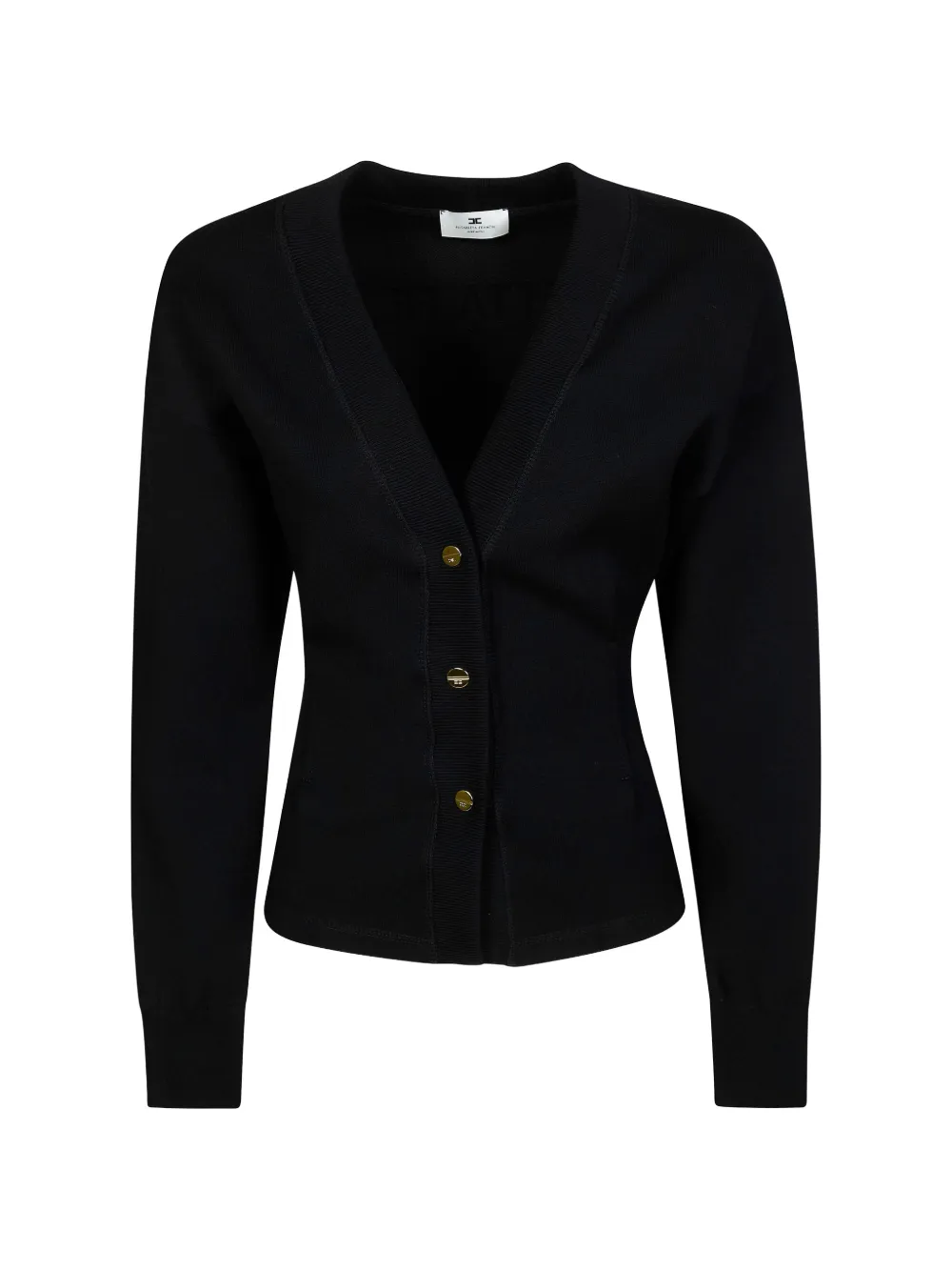 Elisabetta Franchi button logo cardigan - Nero