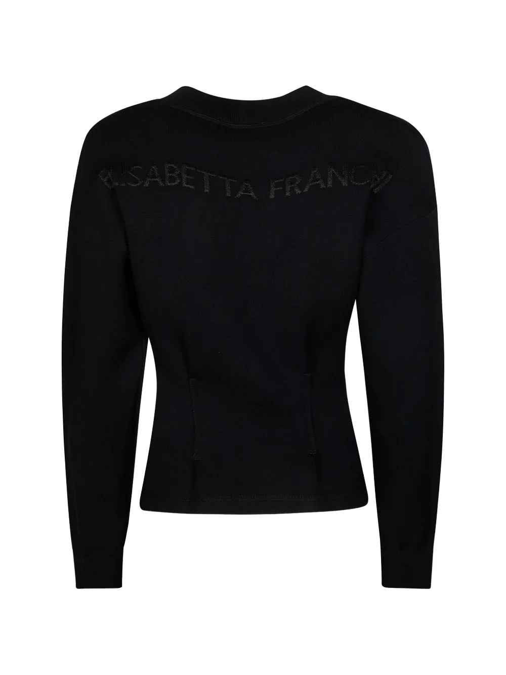 Elisabetta Franchi Vest met logo en knoop Zwart