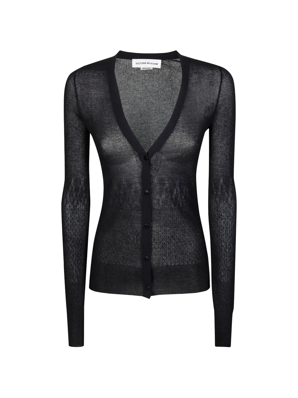 Victoria Beckham ribbed cardigan - Nero