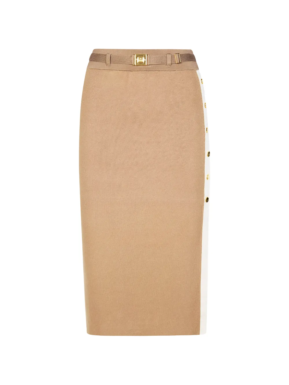 Elisabetta Franchi belted buttoned skirt - Toni neutri