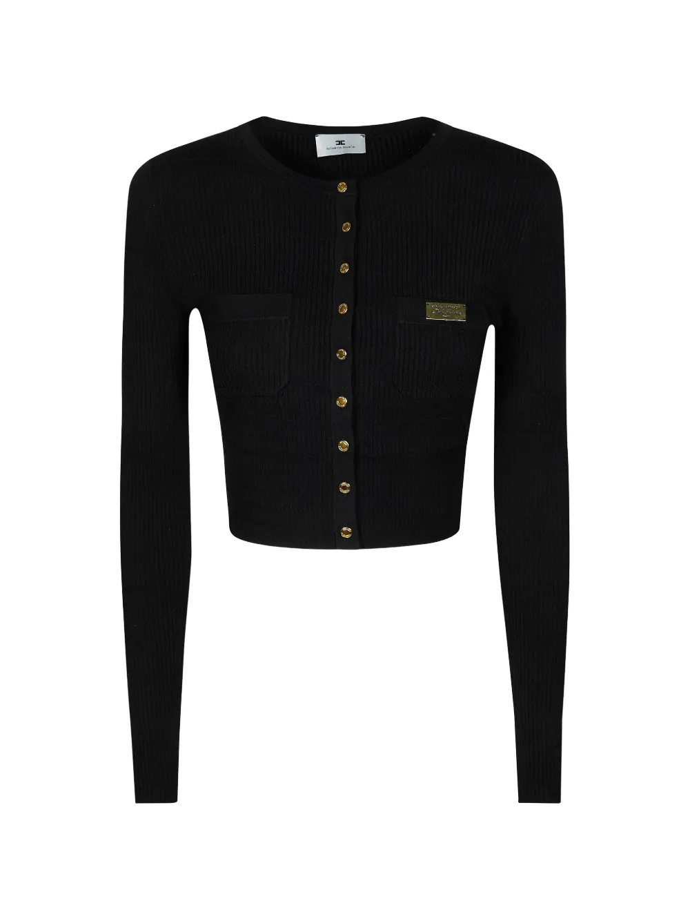 Elisabetta Franchi button ribbed cardigan - Nero