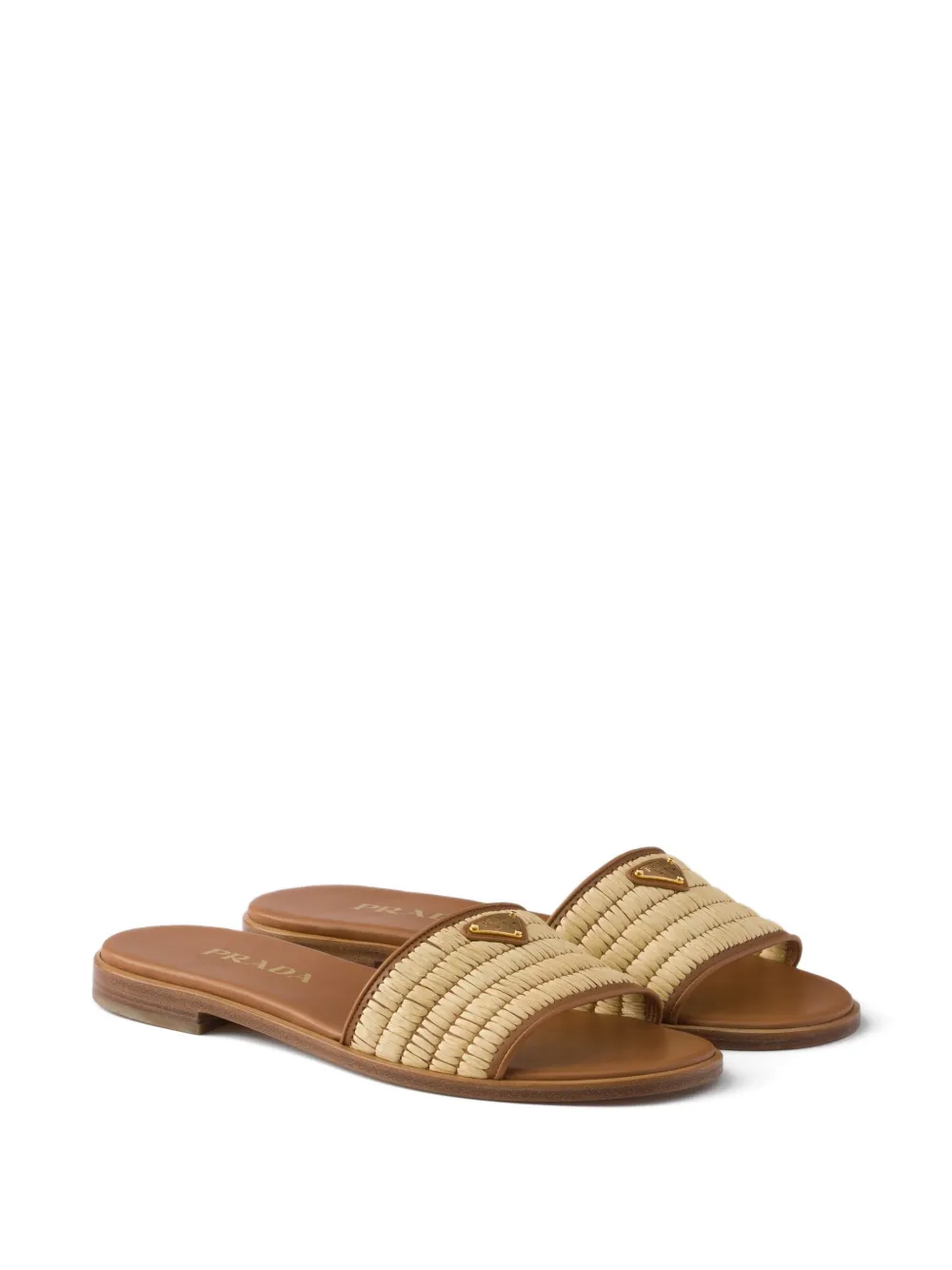 Prada Sandalen met logodetail Beige