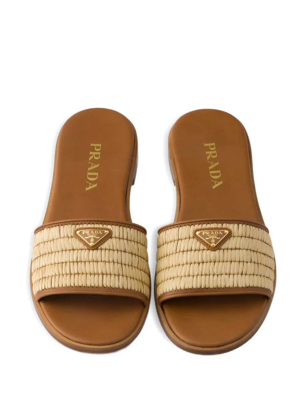 Prada Sandalen met logodetail Beige