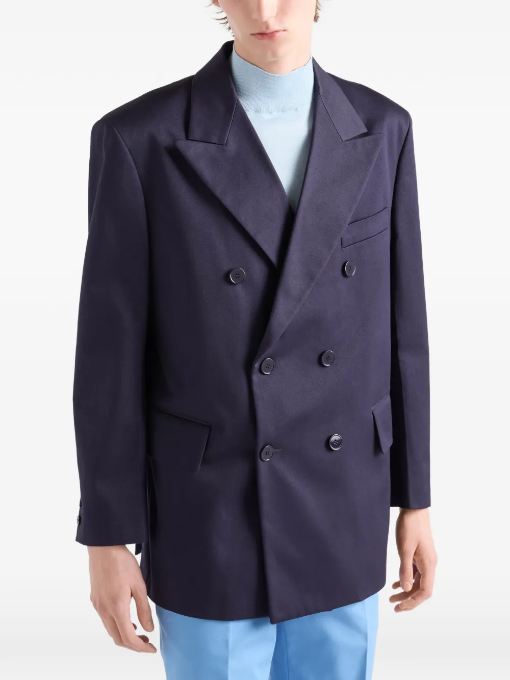 Prada Blazer met dubbele rij knopen Blauw