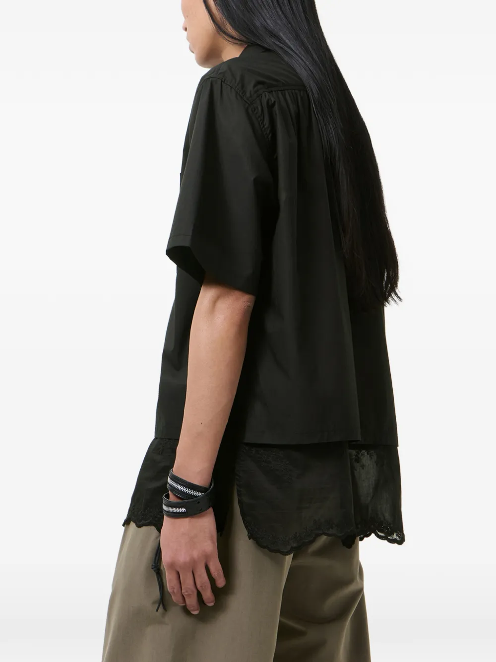 OUR LEGACY Shirt met zak van kant Zwart