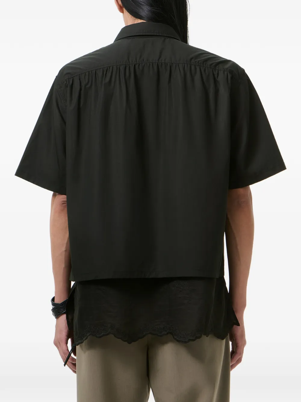 OUR LEGACY Shirt met zak van kant Zwart