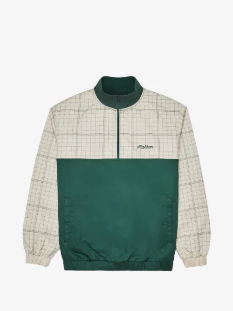Malbon Golf Spruce quilted zip sweater