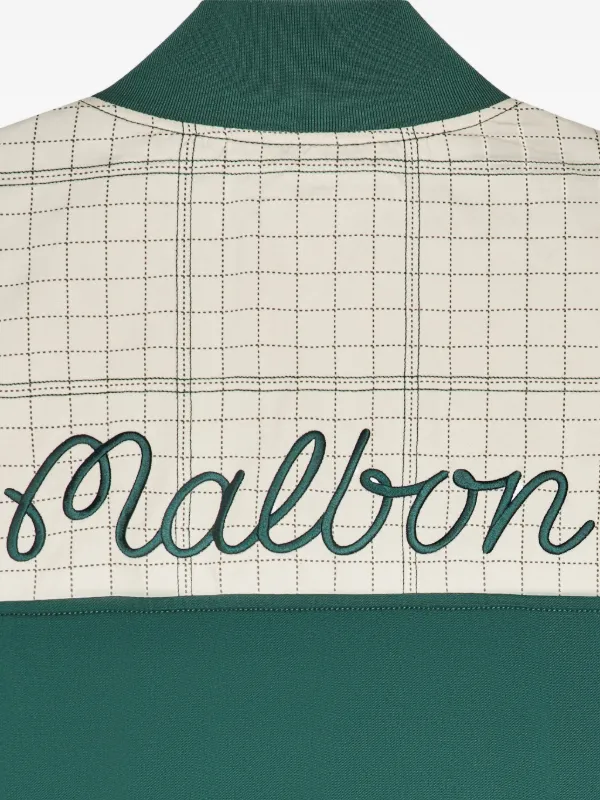 Malbon Golf Spruce Quilted Zip Sweater | Green | FARFETCH