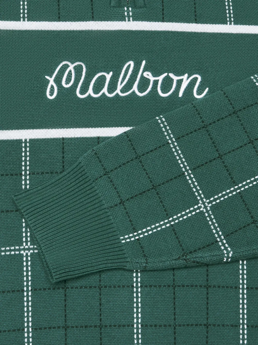 Malbon Golf plaid zip polo shirt - Groen