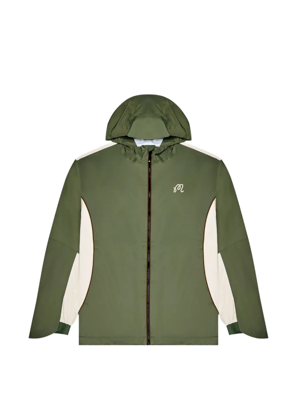 Malbon Golf Cloud Burst Foraging hooded panelled jacket - Verde