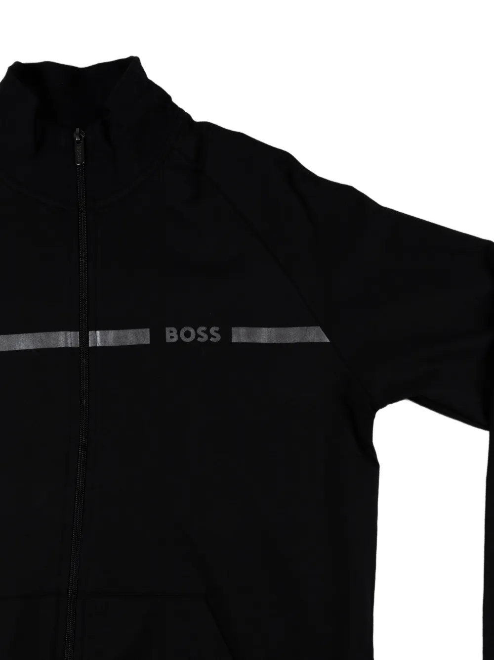 BOSS Sweater met rits Zwart