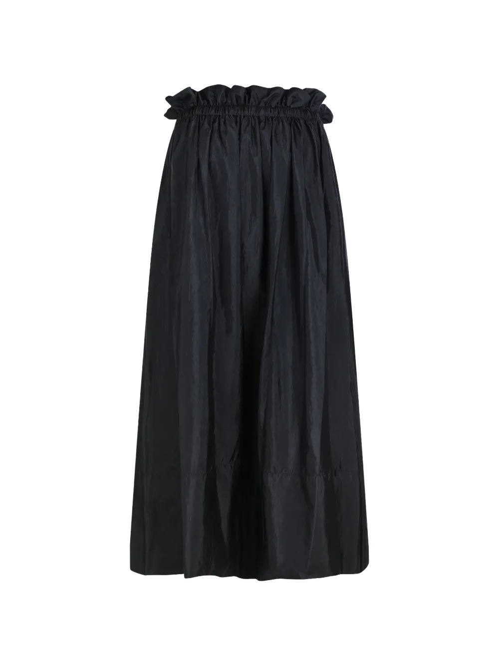 Jil Sander ruffled drawstring midi skirt - Zwart