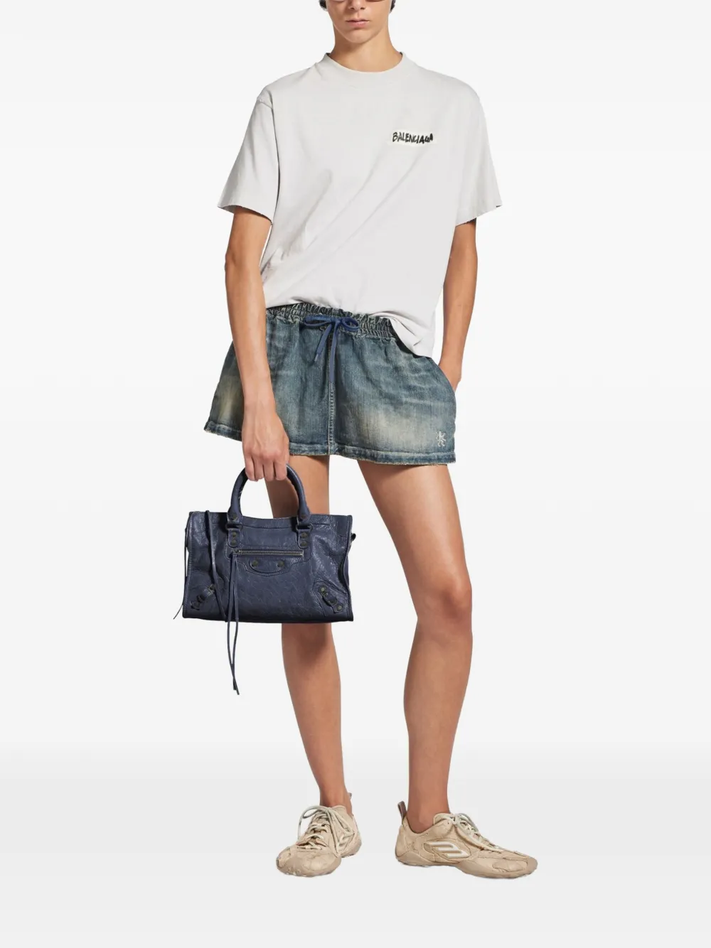 Balenciaga Le City tas met rits Blauw