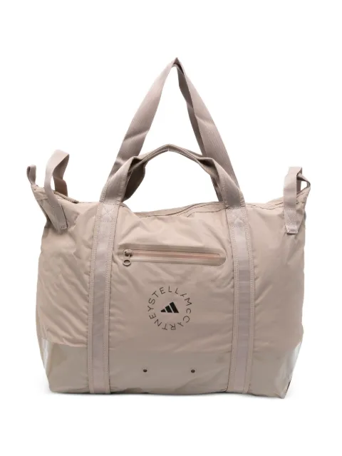 adidas logo-print zip tote bag