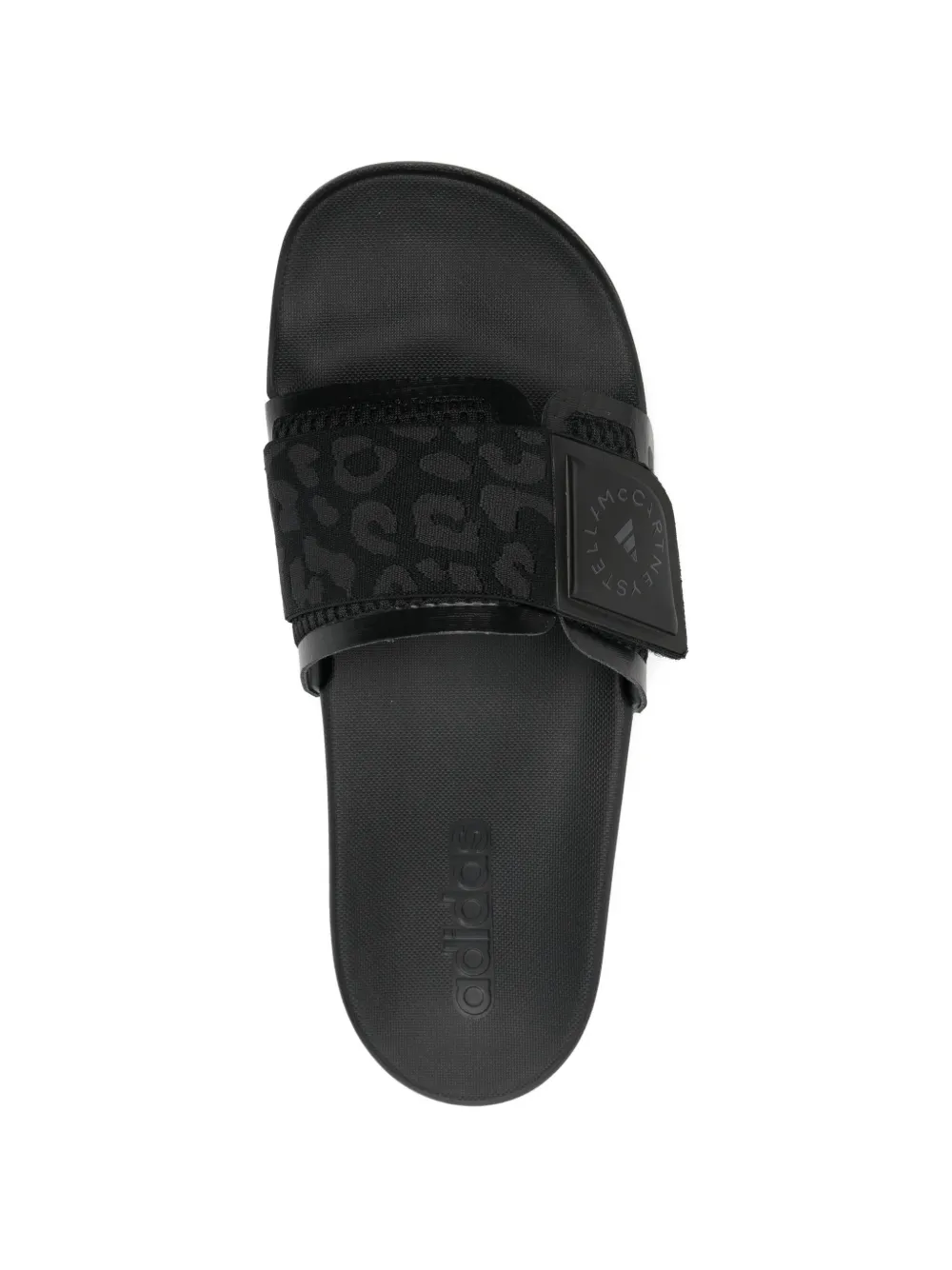 adidas by Stella McCartney Slippers met klittenband en logo Zwart