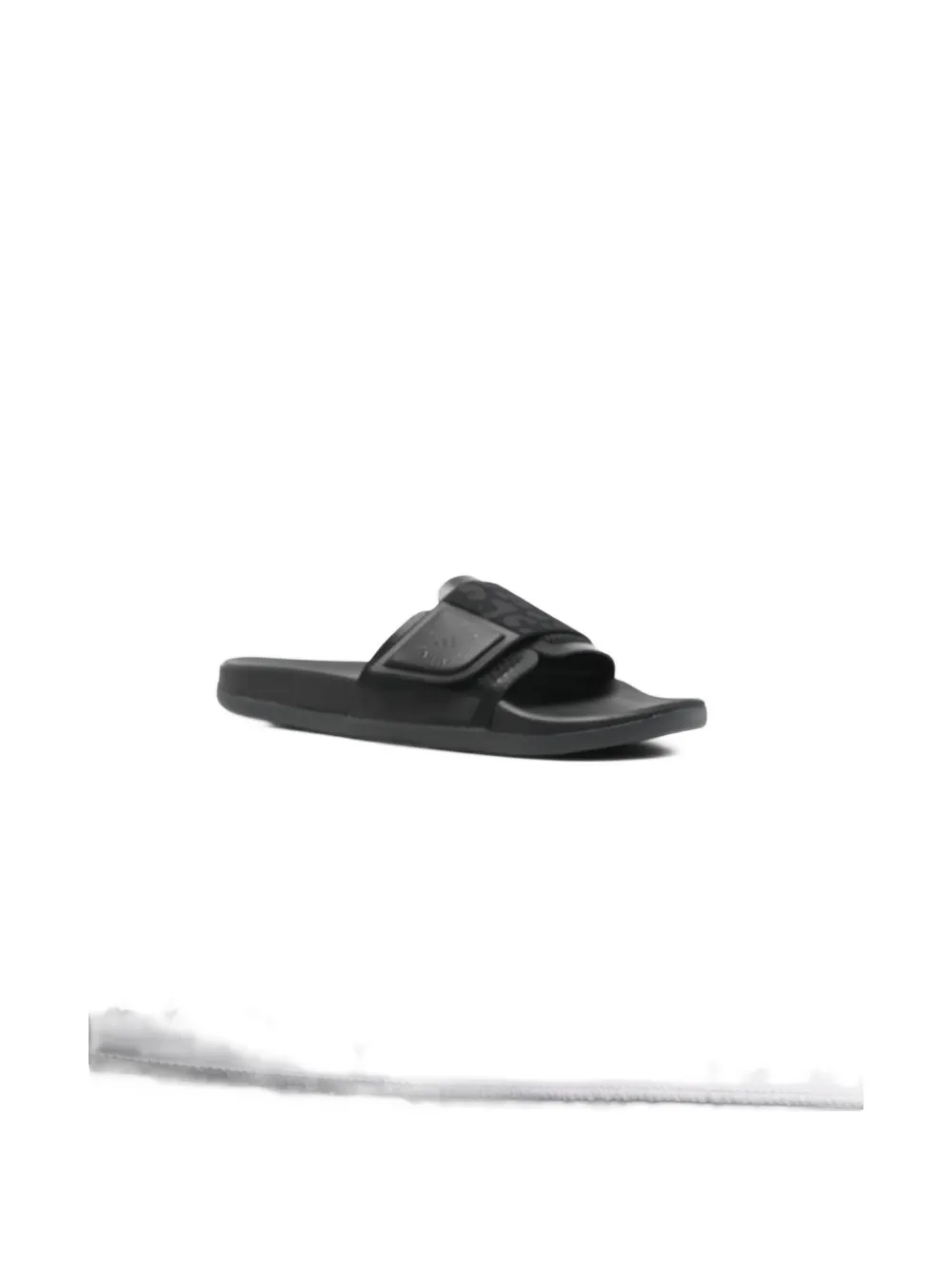 adidas by Stella McCartney Slippers met klittenband en logo Zwart