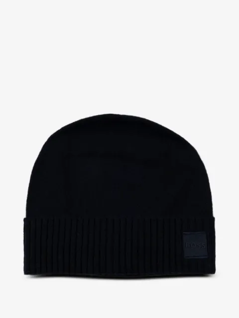 BOSS logo-patch beanie hat