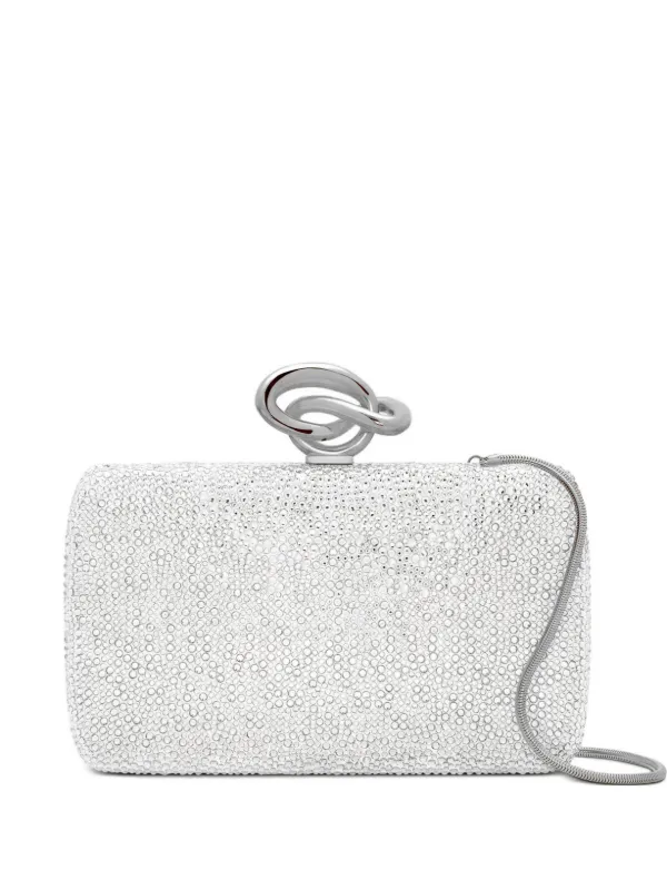 Oscar de la Renta Crystal-embellishment Clutch Bag in White