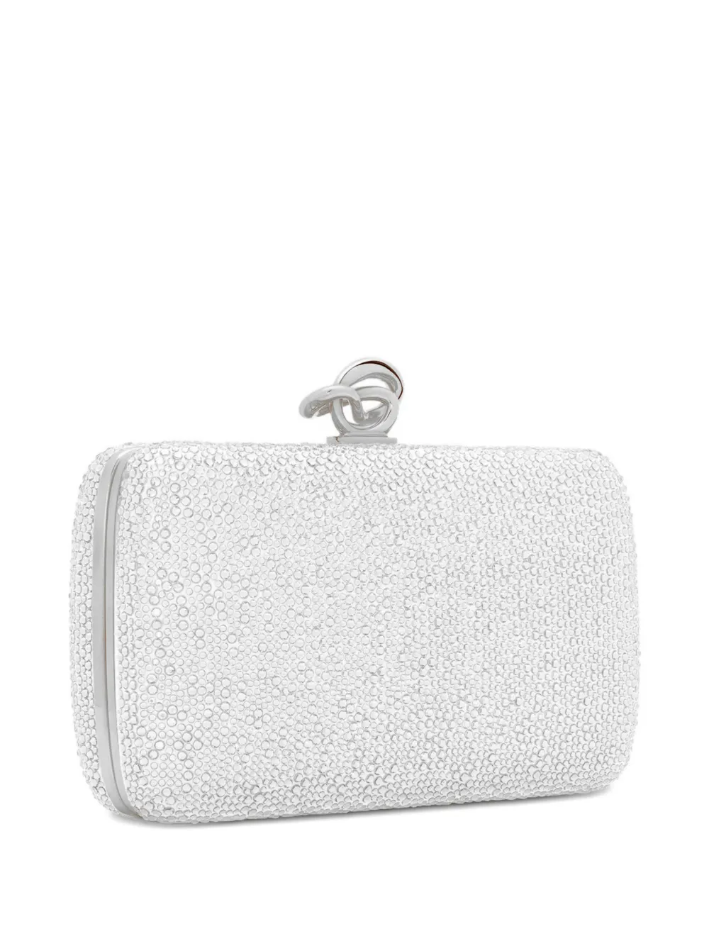 Oscar de la Renta Clutch verfraaid met kristallen Wit