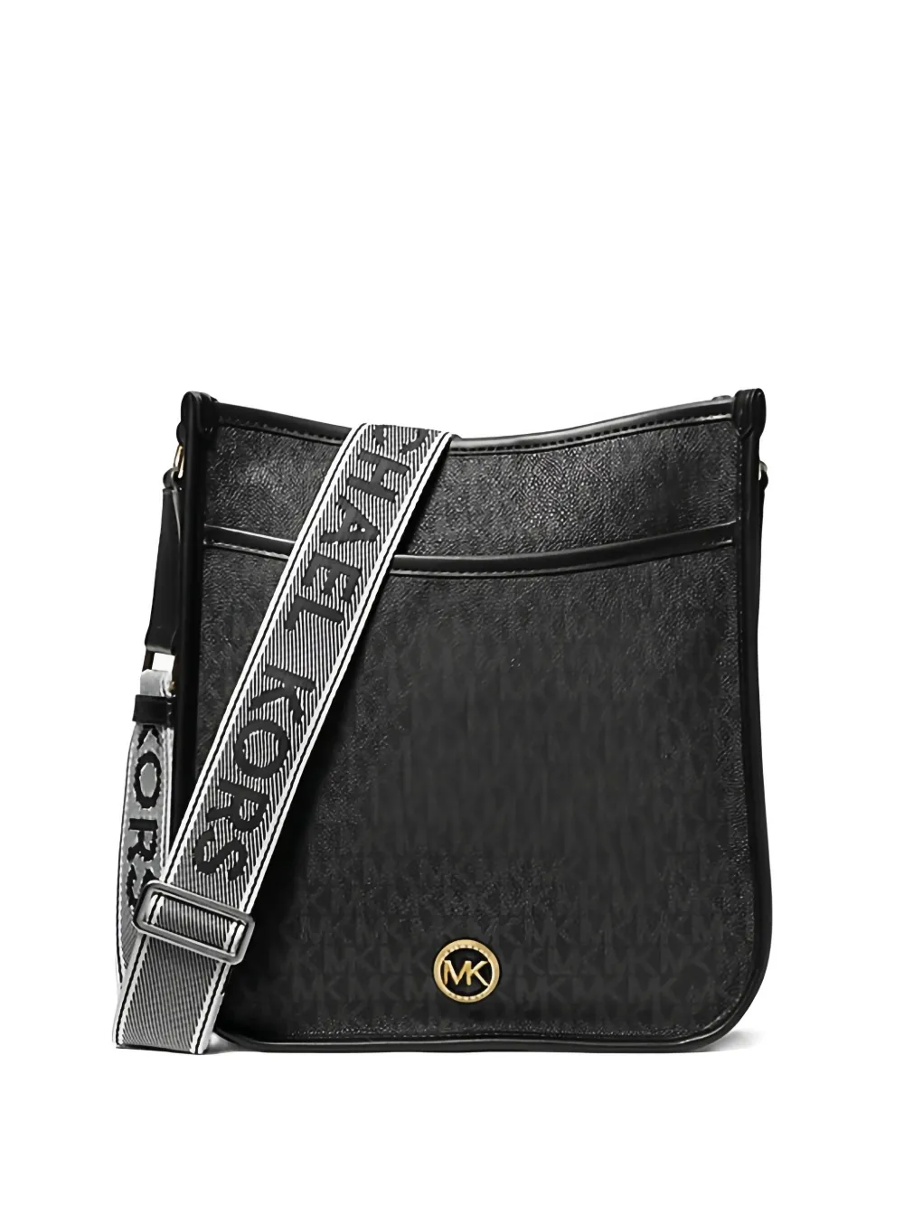 Michael Kors Borsa a tracolla Luisa grande con placca logo - Nero