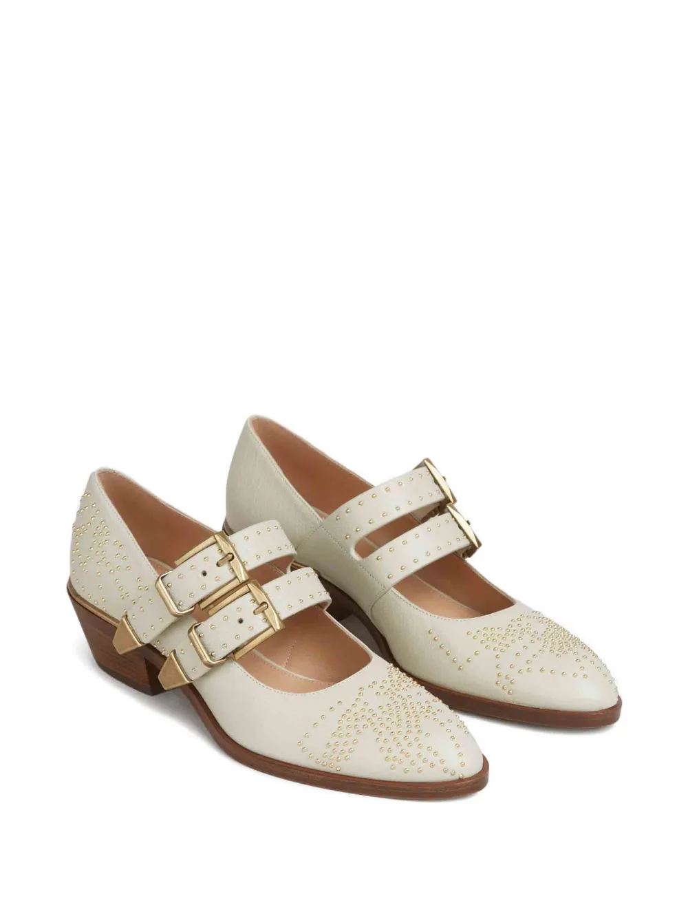 Chloé Susan buckle embellished pumps Beige
