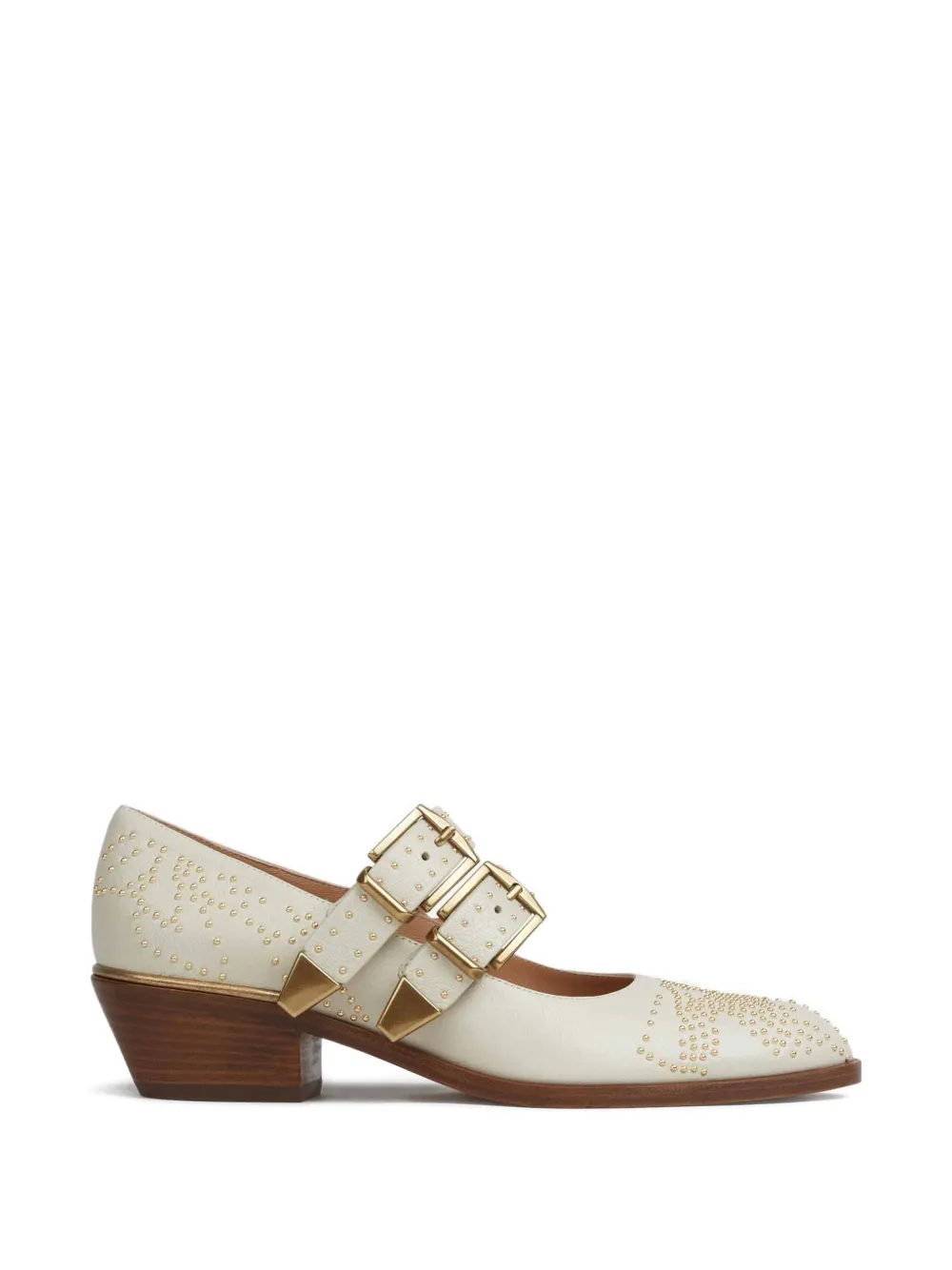 Chloé Susan buckle embellished pumps Beige