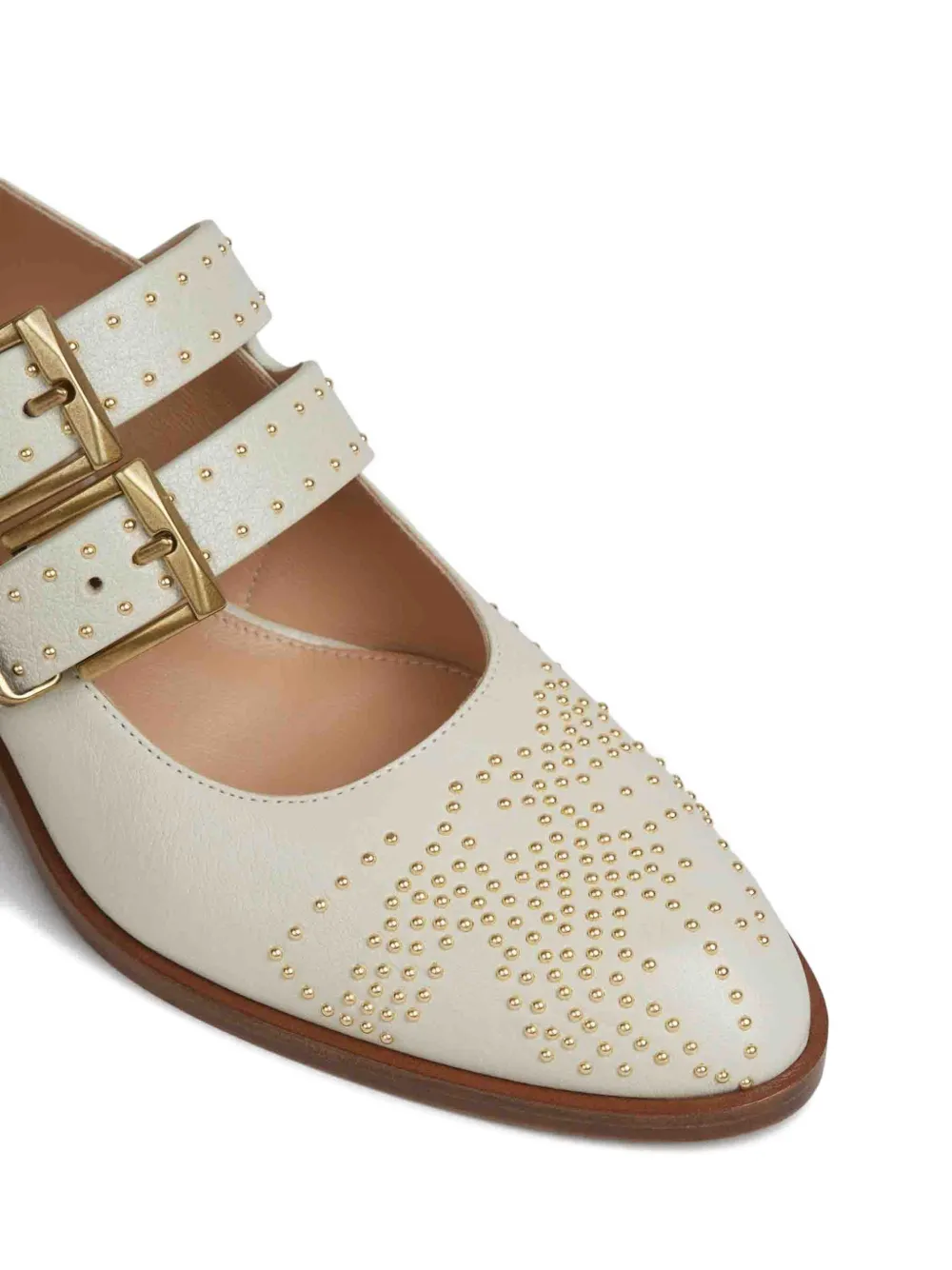 Chloé Susan buckle embellished pumps Beige