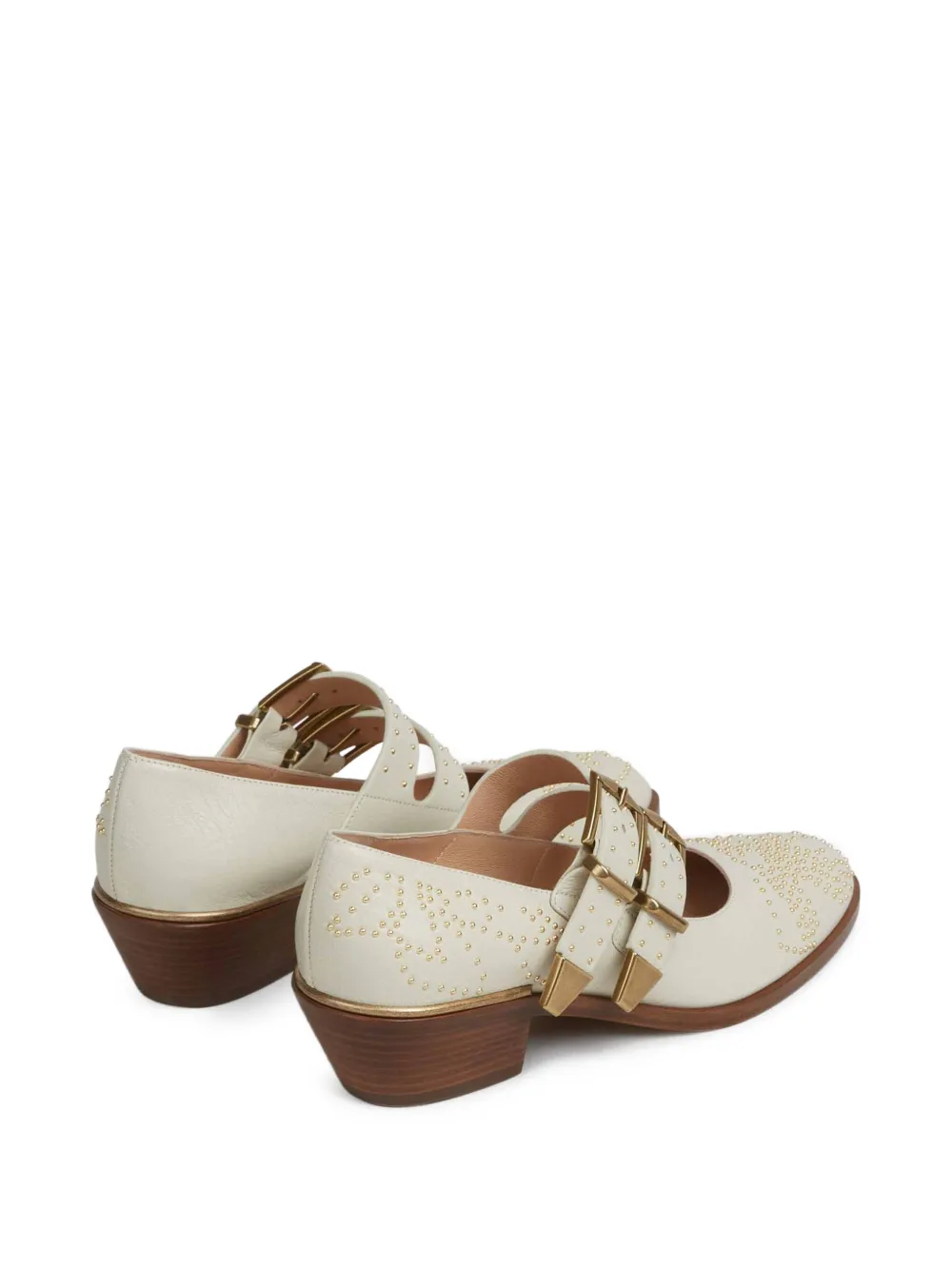 Chloé Susan buckle embellished pumps Beige