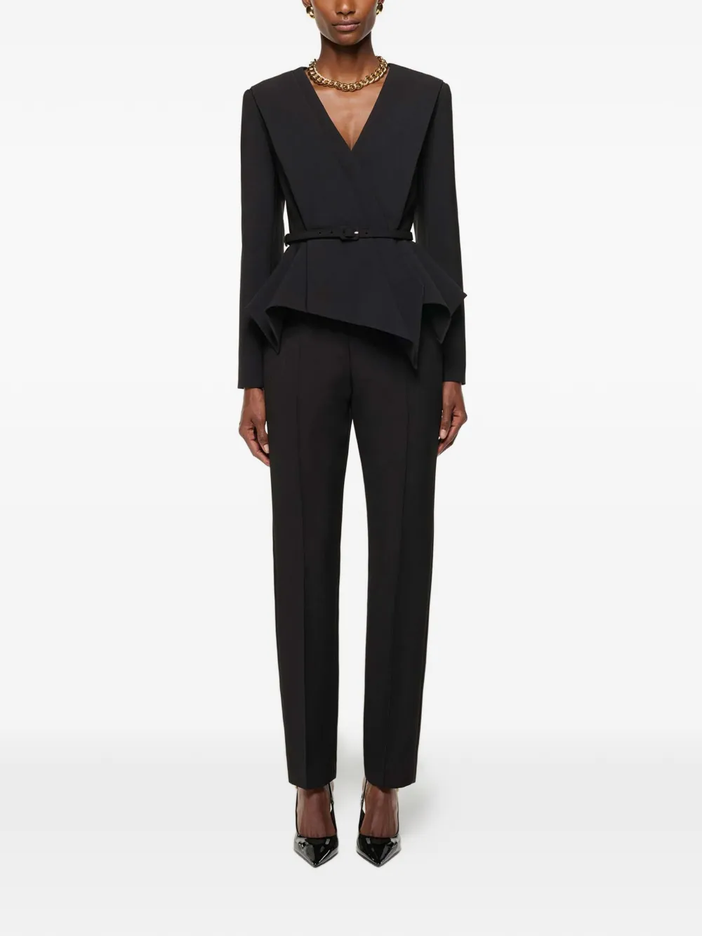 Roland Mouret high-waisted straight-leg trousers - Zwart