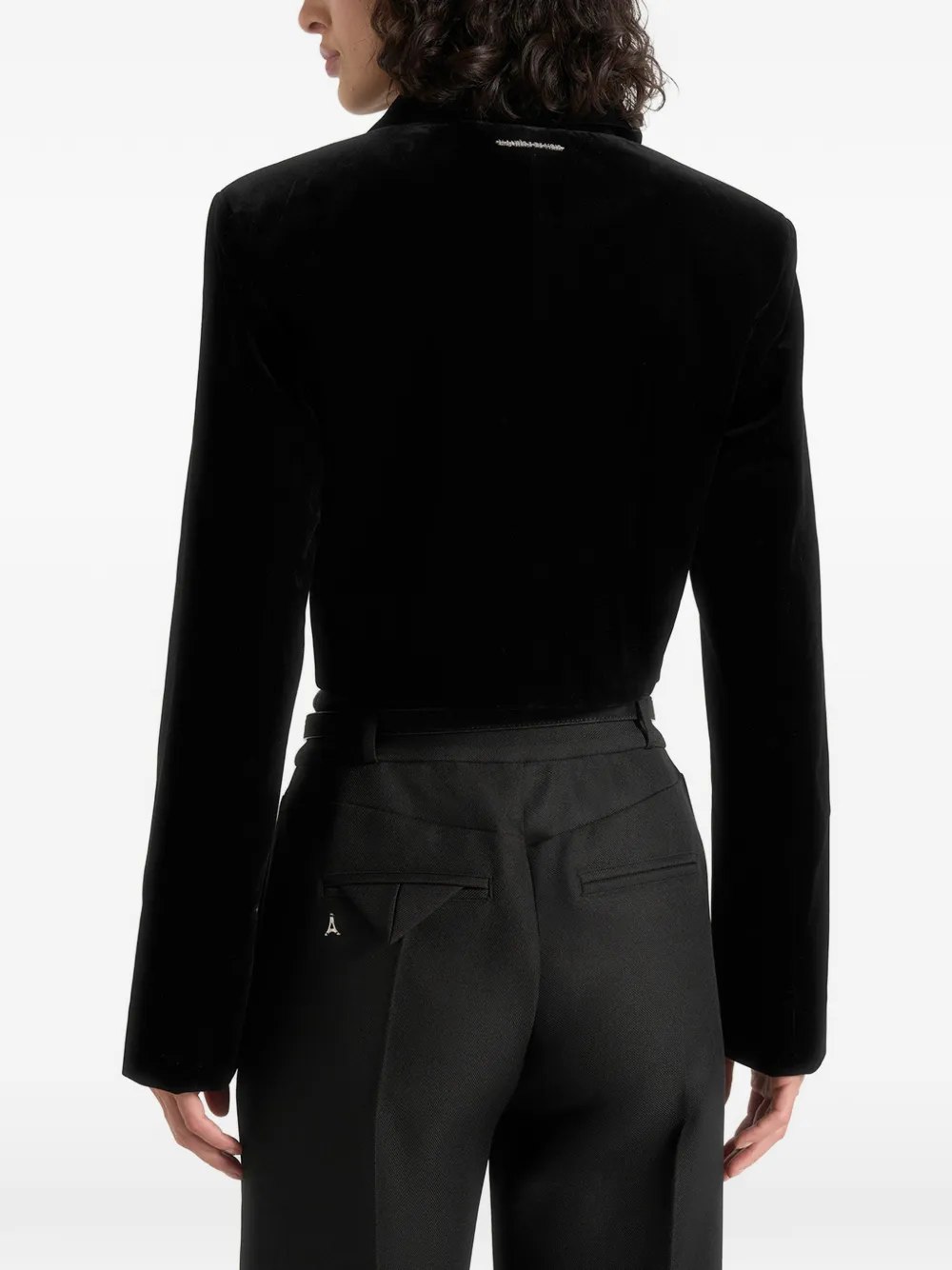 Manière De Voir Adina fluwelen cropped jack Zwart