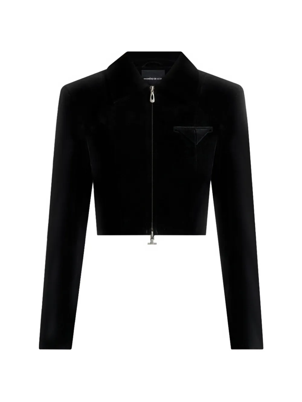 Manière De Voir Adina dual-zip textured cropped jacket - Nero