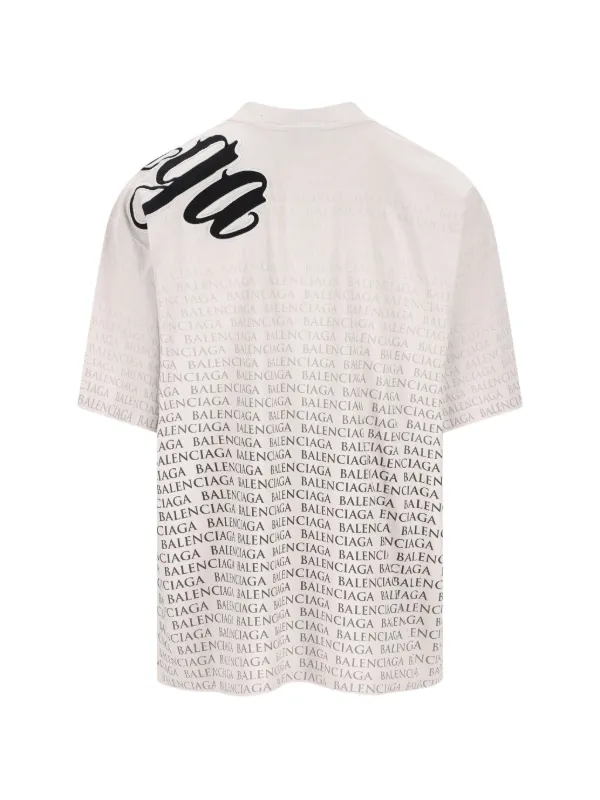 Balenciaga logo-lettering T-shirt | White | FARFETCH