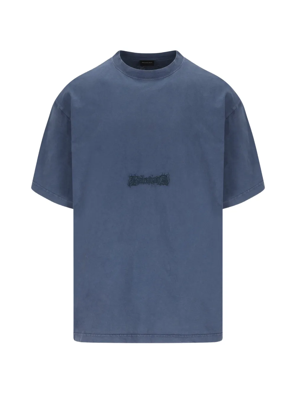 Balenciaga logo-embroidery T-shirt - Blu