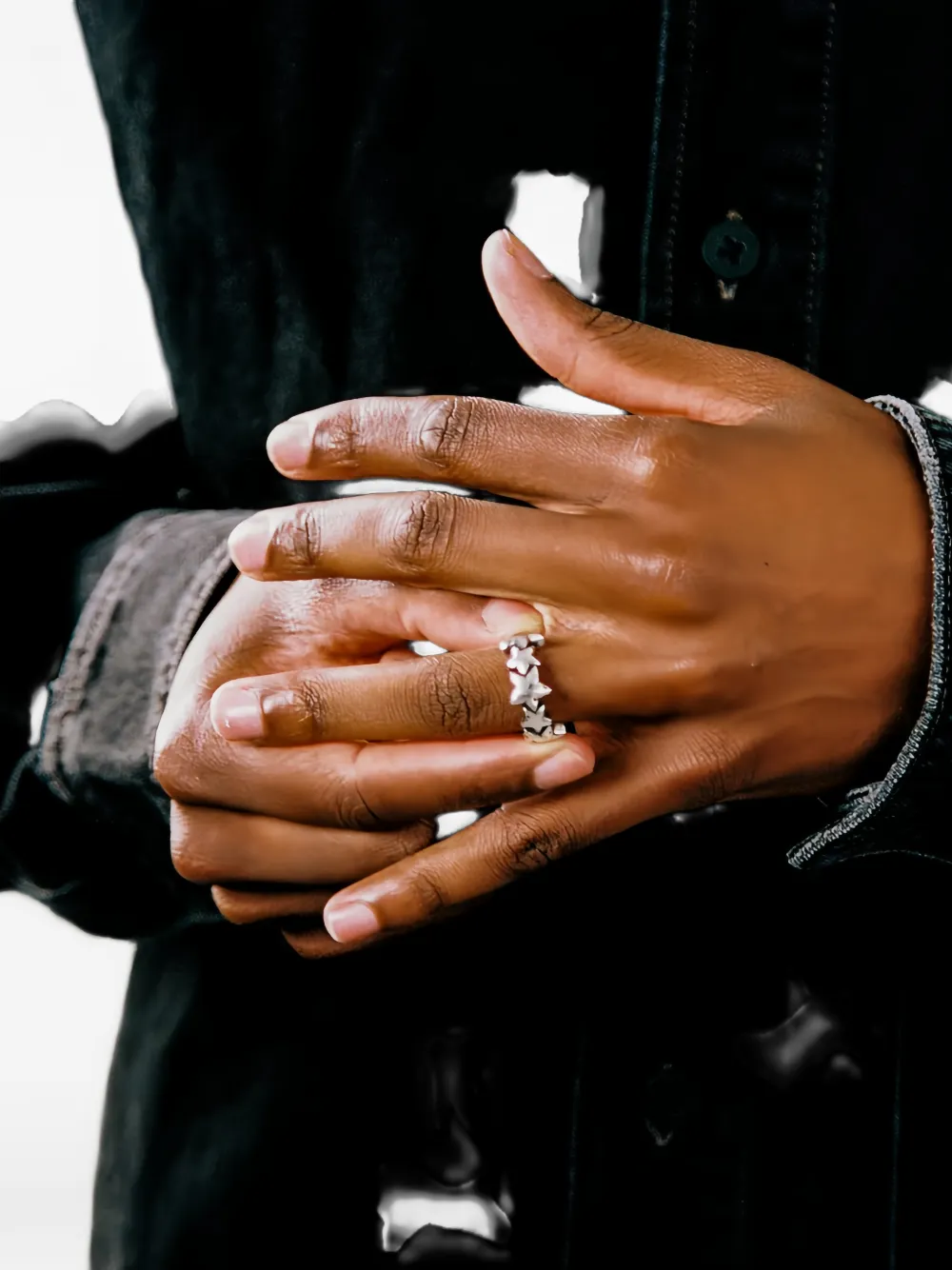 Twojeys Star Band Ring In Silver