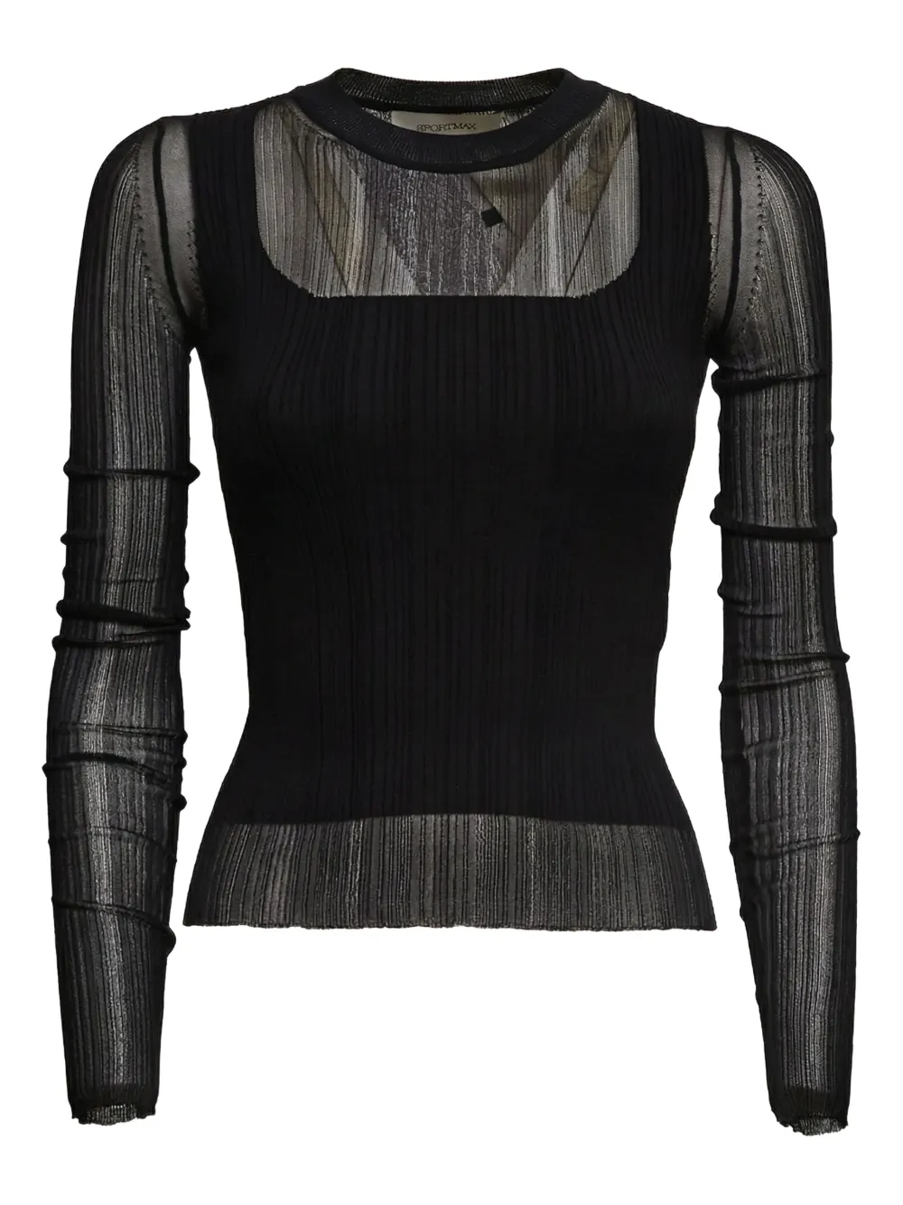 Sportmax long-sleeve ribbed knitwear - Nero