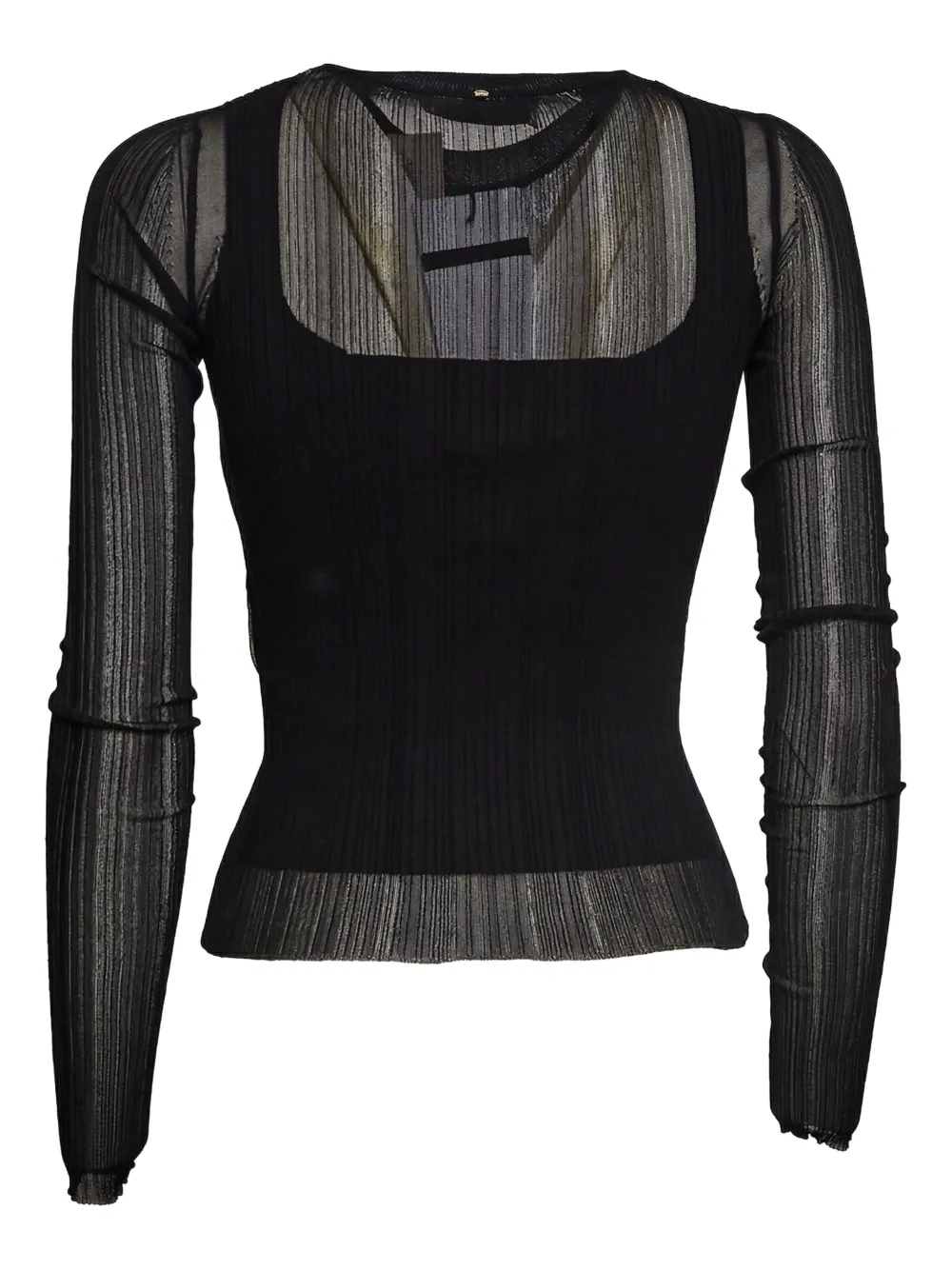 Sportmax Geribbelde trui met lange mouwen Zwart