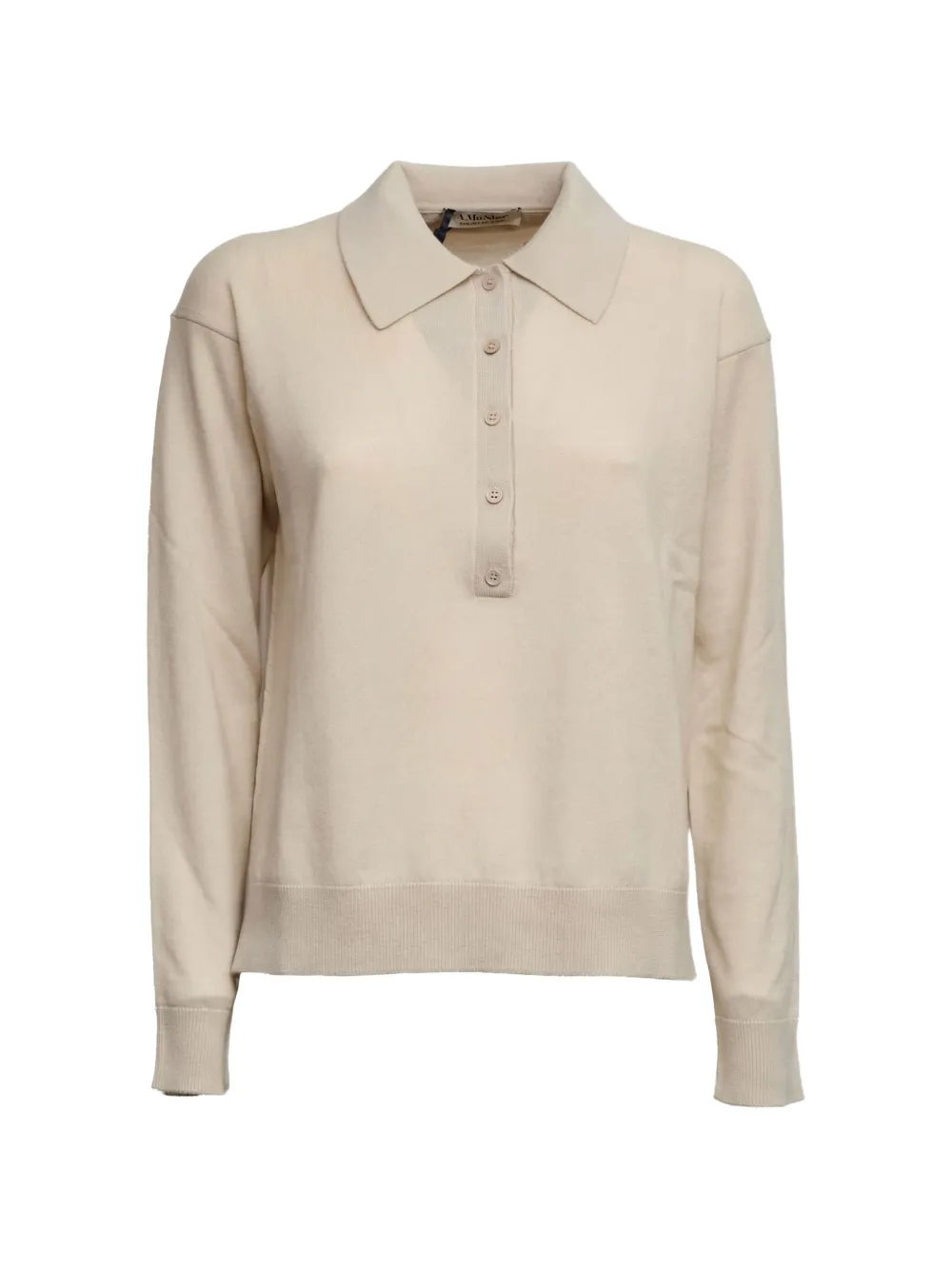 'S Max Mara long-sleeve knitted polo top - Toni neutri